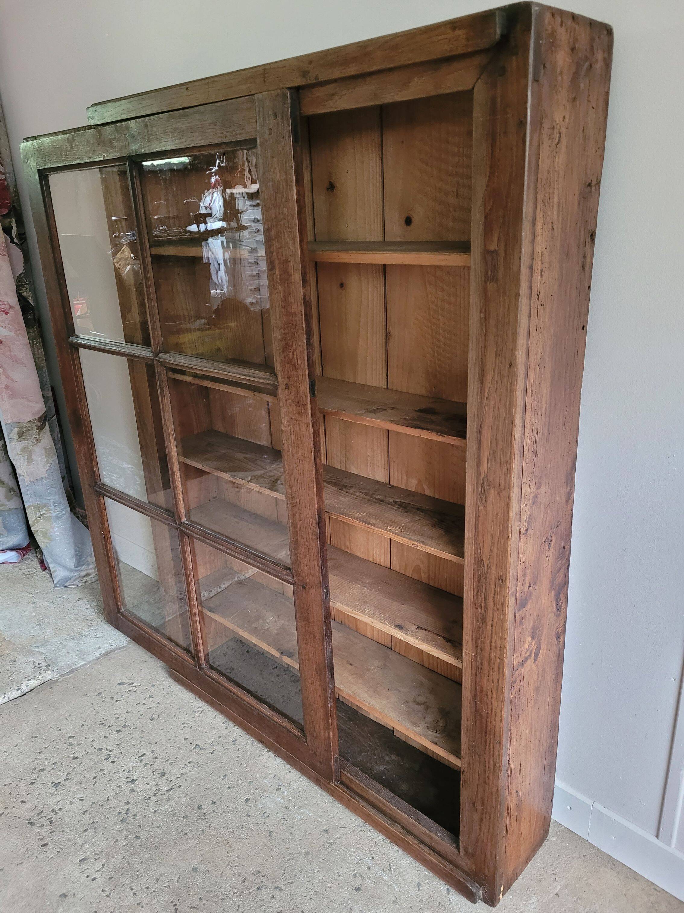 Old glass bookcase