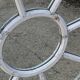 Large vintage gray cart wheel wooden wall mirror