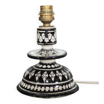 Lampe a poser terre cuite émaillée marocaine de Safi, lampe de chevet céram