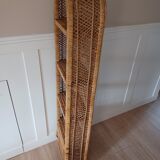 Rattan shelf vintage peacock style