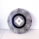 Traditional African tribal shield Bamileke round, wooden, black white wall decoration