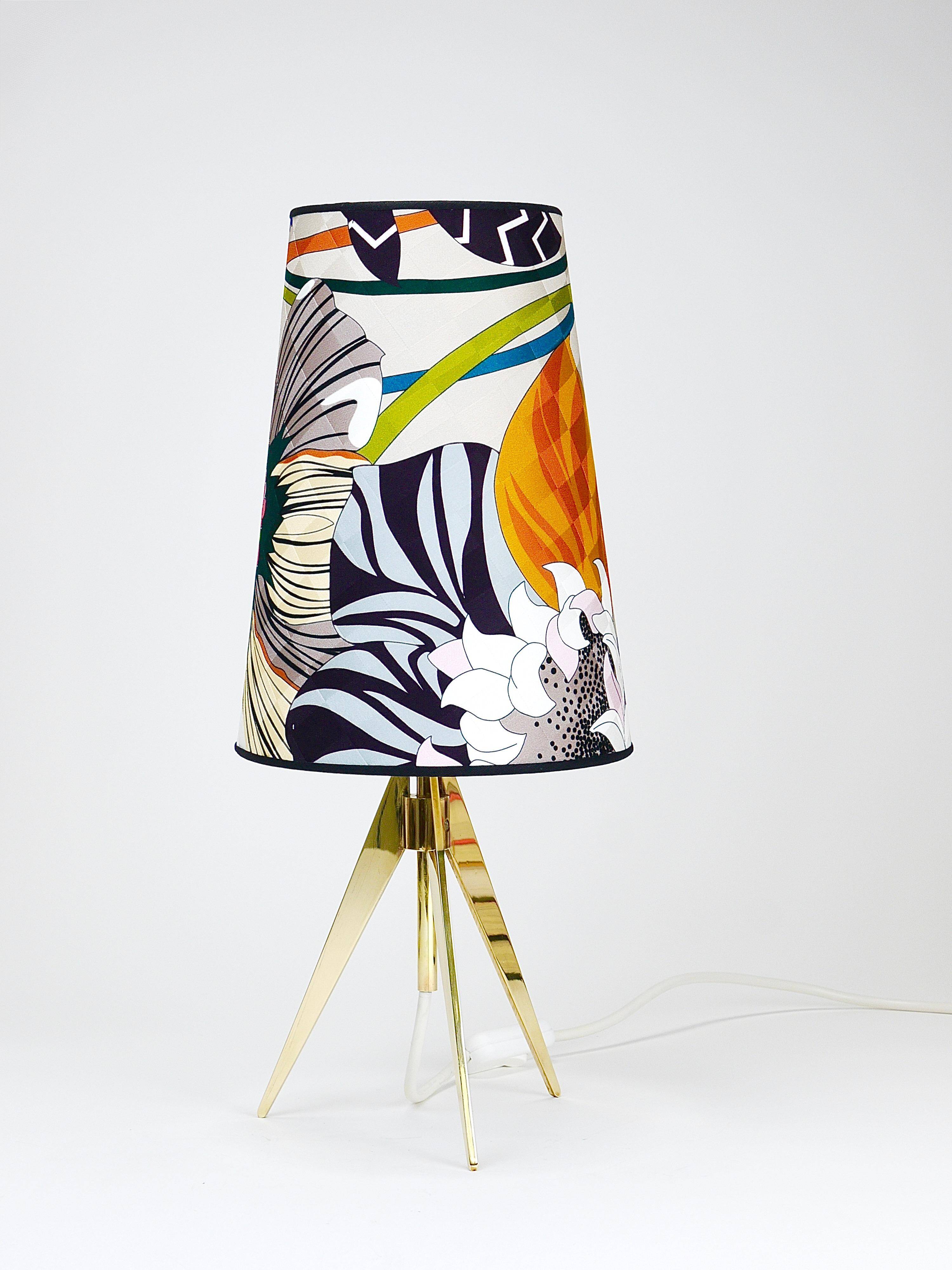 Adjustable tripod table lamp in brass Missoni x Kalmar Vienna, Austria, 1950s