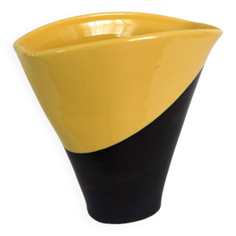 Vase bicolore Elchinger en céramique années 60