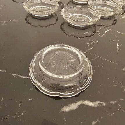 Set of 10 small crystal bowls from Val Saint Lambert.