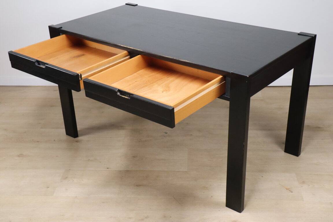 Vintage Simat edition desk in blackened wood, 1980