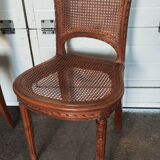 Set of six louis xvi style caned chairs
