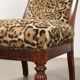 Pair of antique chairs in animal fabric, late 19th century
