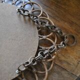 Rattan mirror "art vannerie" 60s 54cm