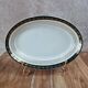 Oval dish Céranord Saint-Amand green & gold