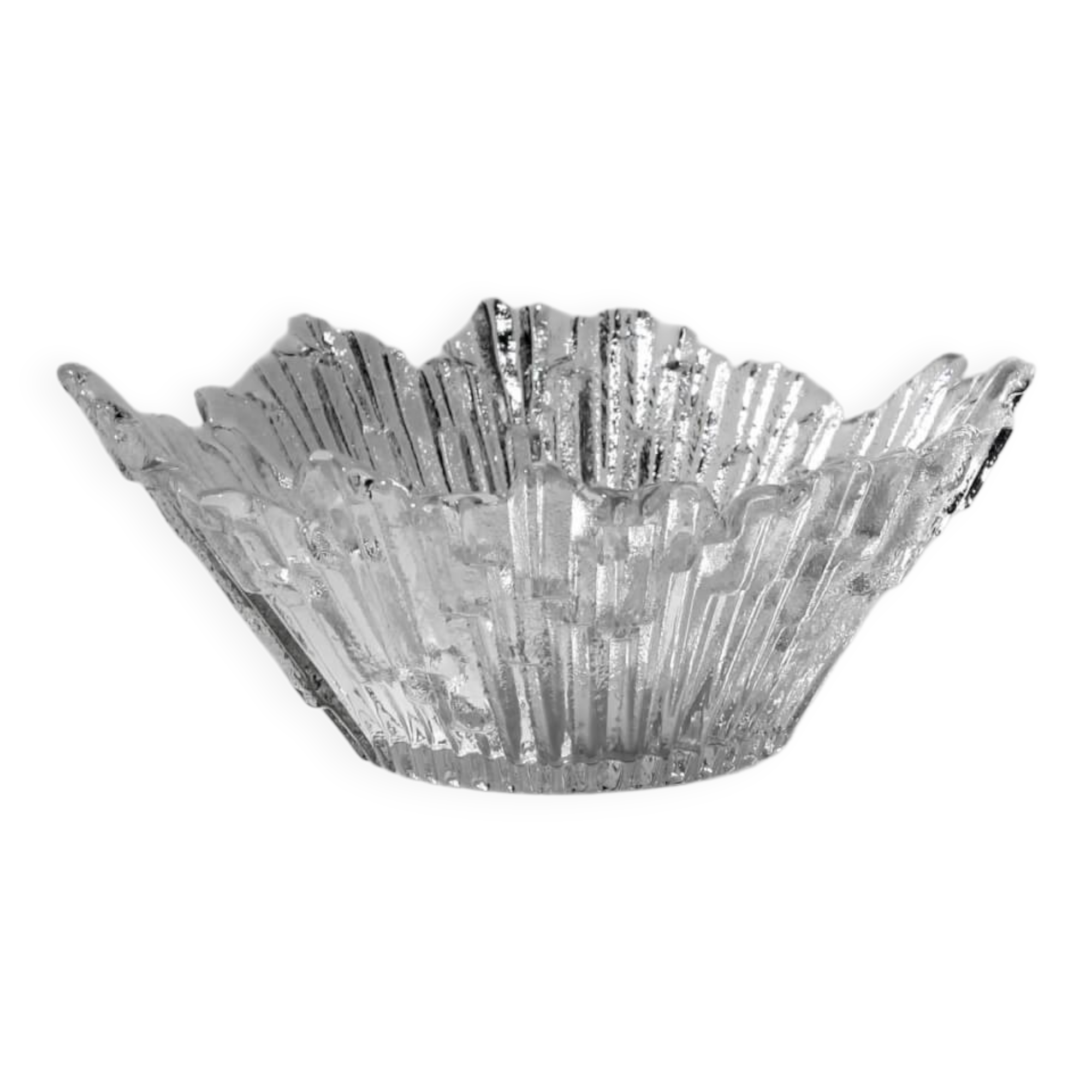 Tapio Wirkkala "Revoltunet" Ice Glass Bowl, 1970s, Finland