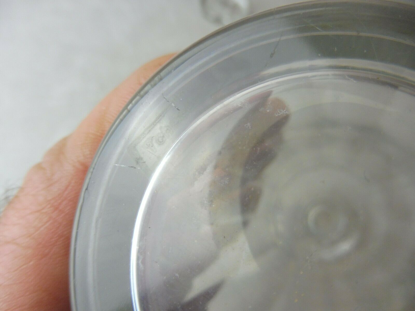 Ancient bohemian crystal carafe, flat coasts décor, from Czechoslovakia