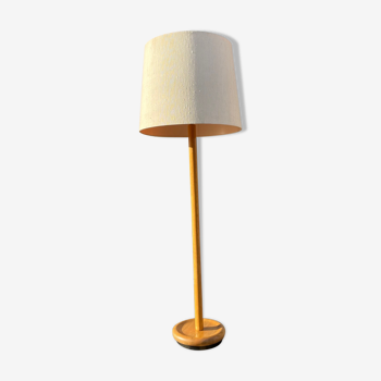 Scandinavian floor lamp in teak and wool from the 70s