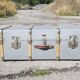 Vintage wooden travel trunk stamped bagage j.m.g.é.