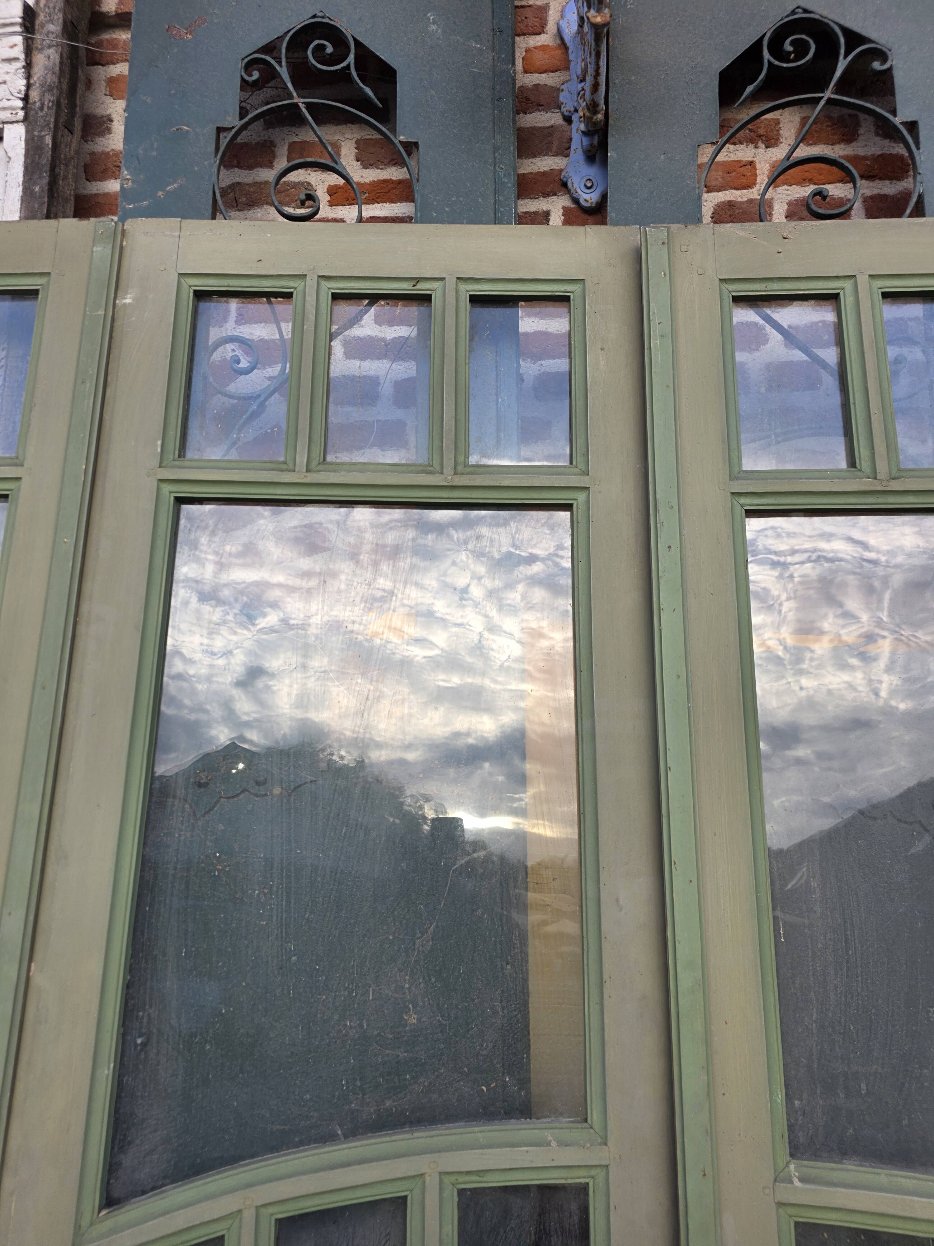 4 Art Nouveau partition doors + transom