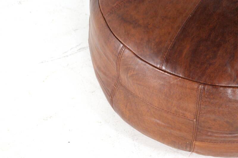 Pouf en cuir Woerdenbach - vintage