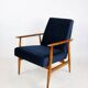 Armchair 'Lis', 1970s navy blue design by Henryk Lis