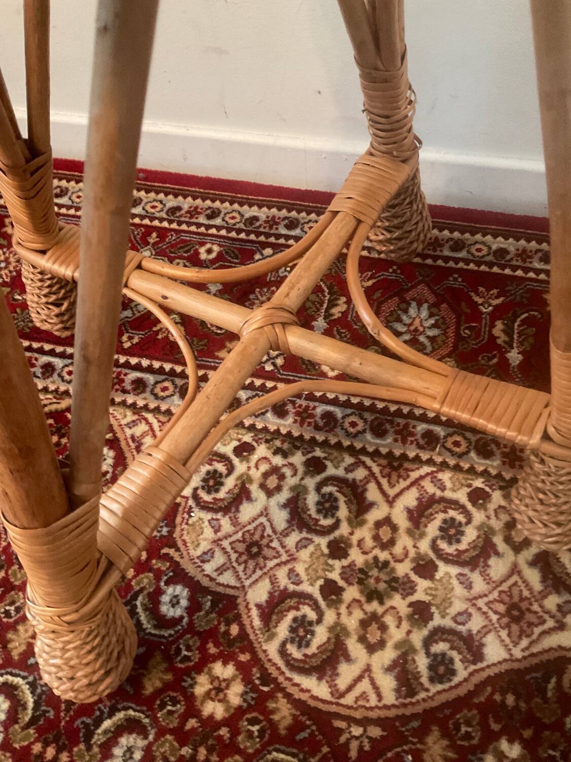 Vintage rattan and wicker stool