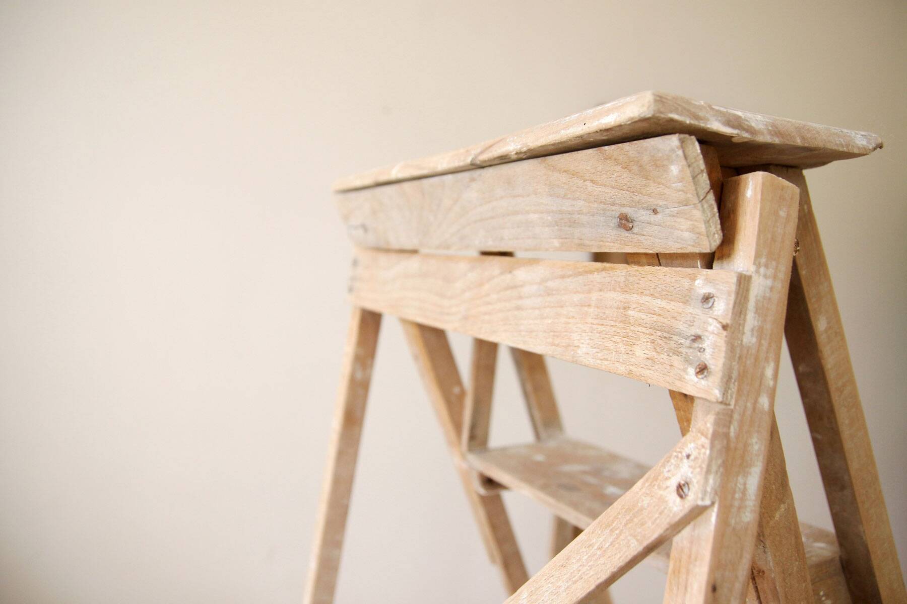 Old wooden painter's step ladder