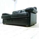 Leather two seater sofa by Tito Agnoli for Poltroon Frau, Italy 1980s