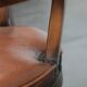 Classic and timeless cow leather and wooden Chesterfield office chair