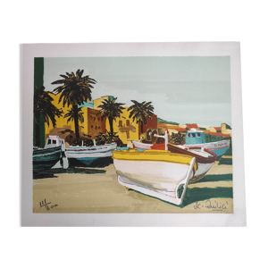 Paysage de provence lithographie