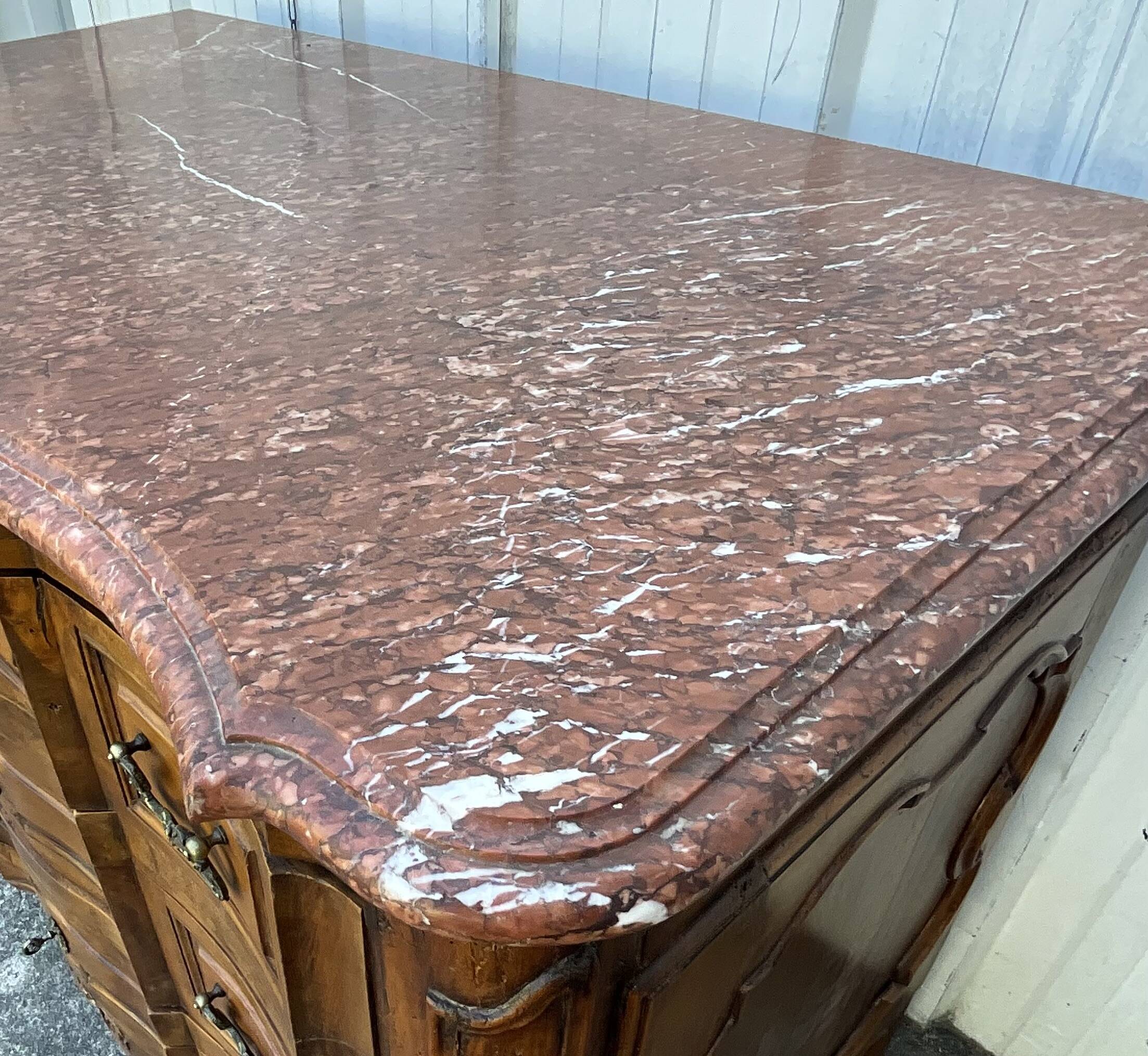 Louis XV Style Walnut Eel Chest of Drawers, Early 19th Century