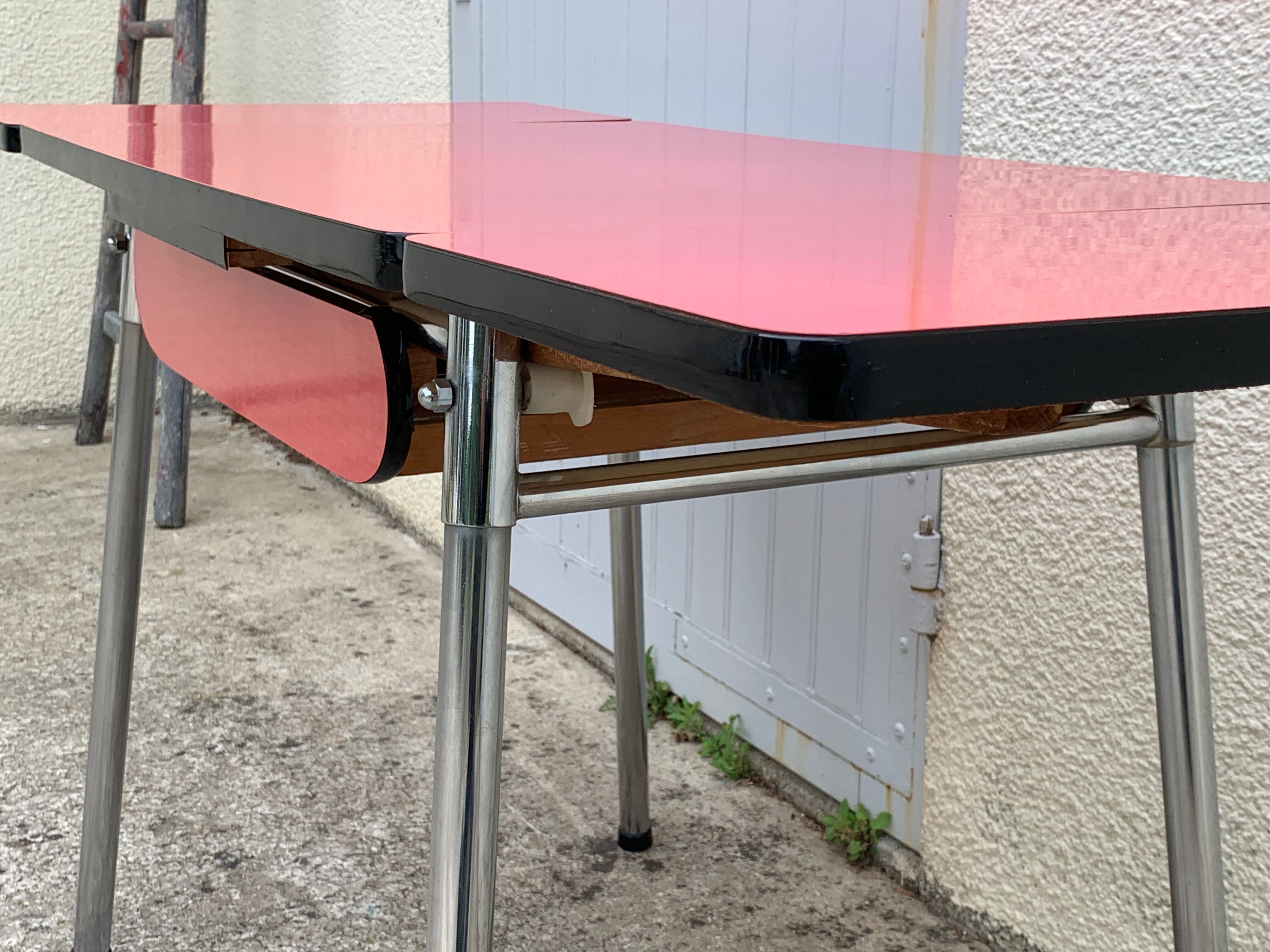Red Formica table