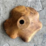 Small pendant light in corrugated teak leaf (Small D:30 H:20)