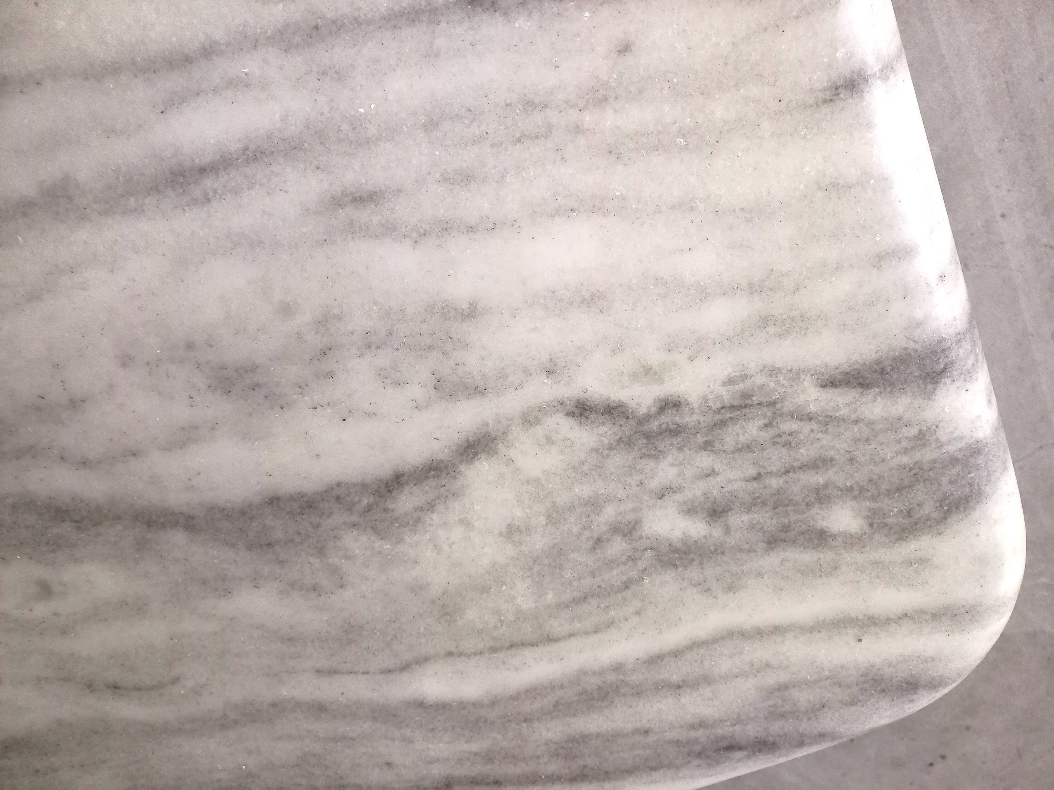 Vintage coffee table in white marble 70s