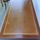 English lion paw desk and lyre armchair, leather, extensions