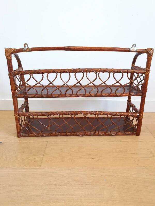 Vintage rattan shelf