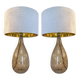 Pair of Contemporary Fumè Table Lamps Murano Glass