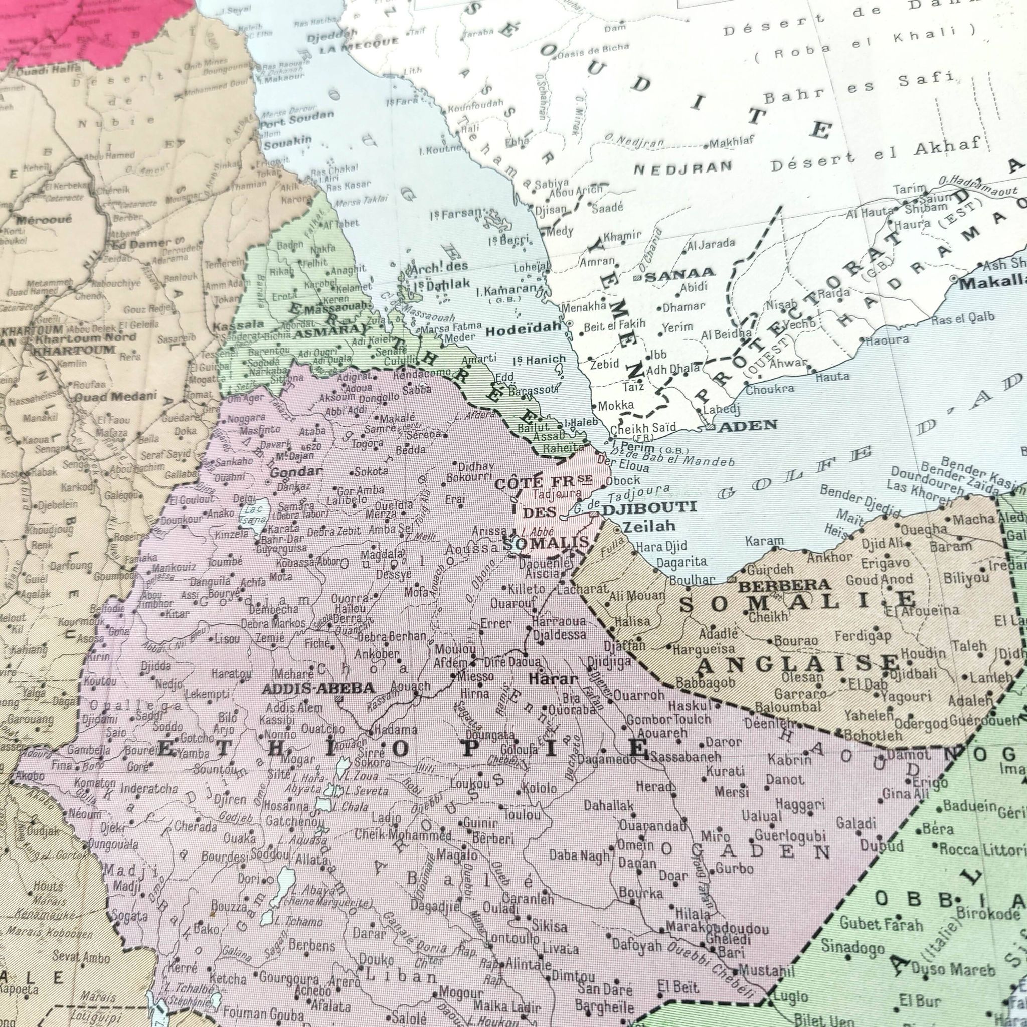 Old map North-East Africa Egypt Libya Sudan 1950