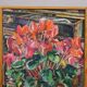 Oil painting by Alexander Michael of cyclamen (Alpenveilchen), 1978