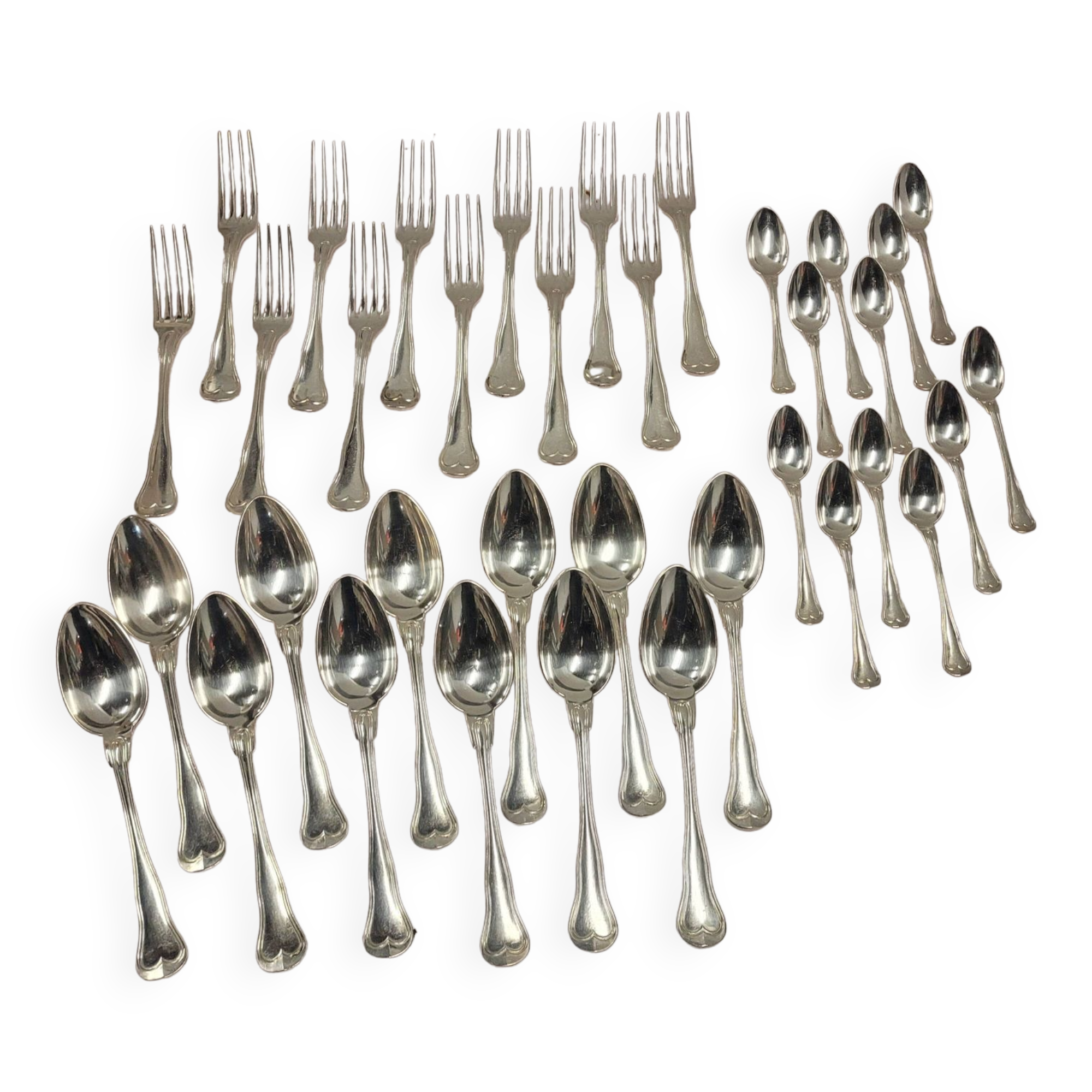 Christofle cutlery set in silver metal 36 pieces with its box