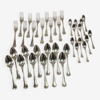 Christofle cutlery set in silver metal 36 pieces with its box