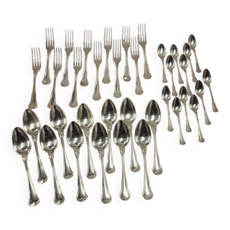 Christofle cutlery set in silver metal 36 pieces with its box