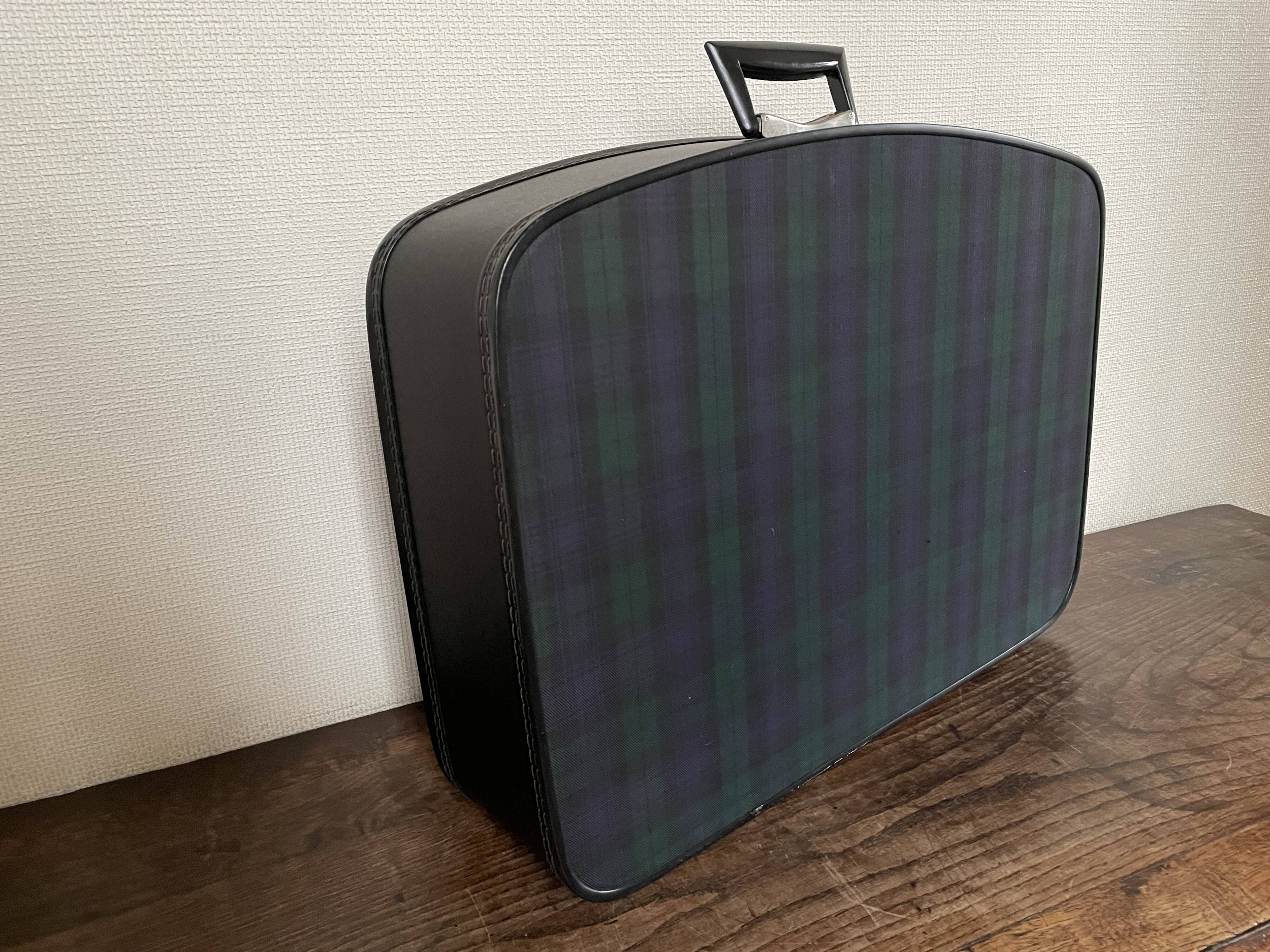 Tartan check suitcase