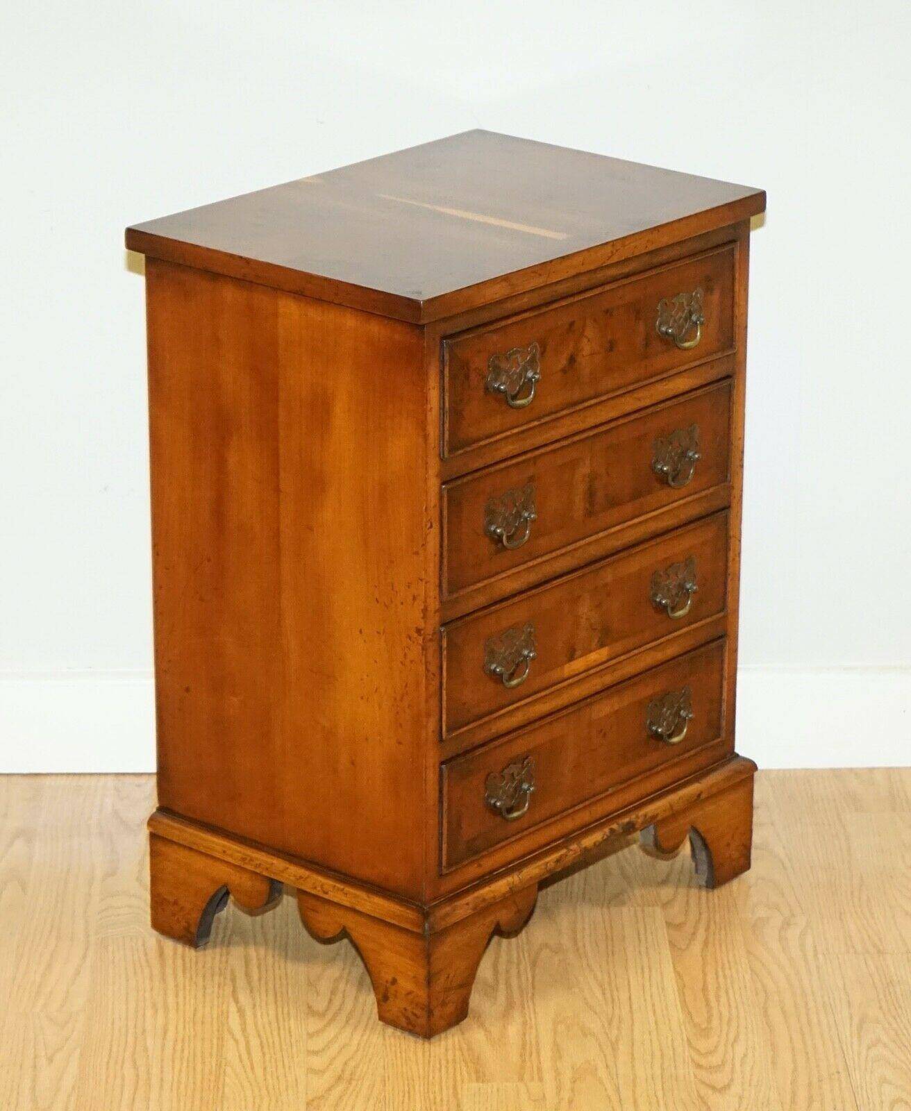 Georgian style vintage commode in yew wood.