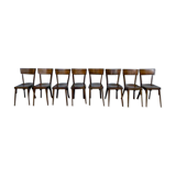 Lot de 8 anciennes chaises bistrot en bois