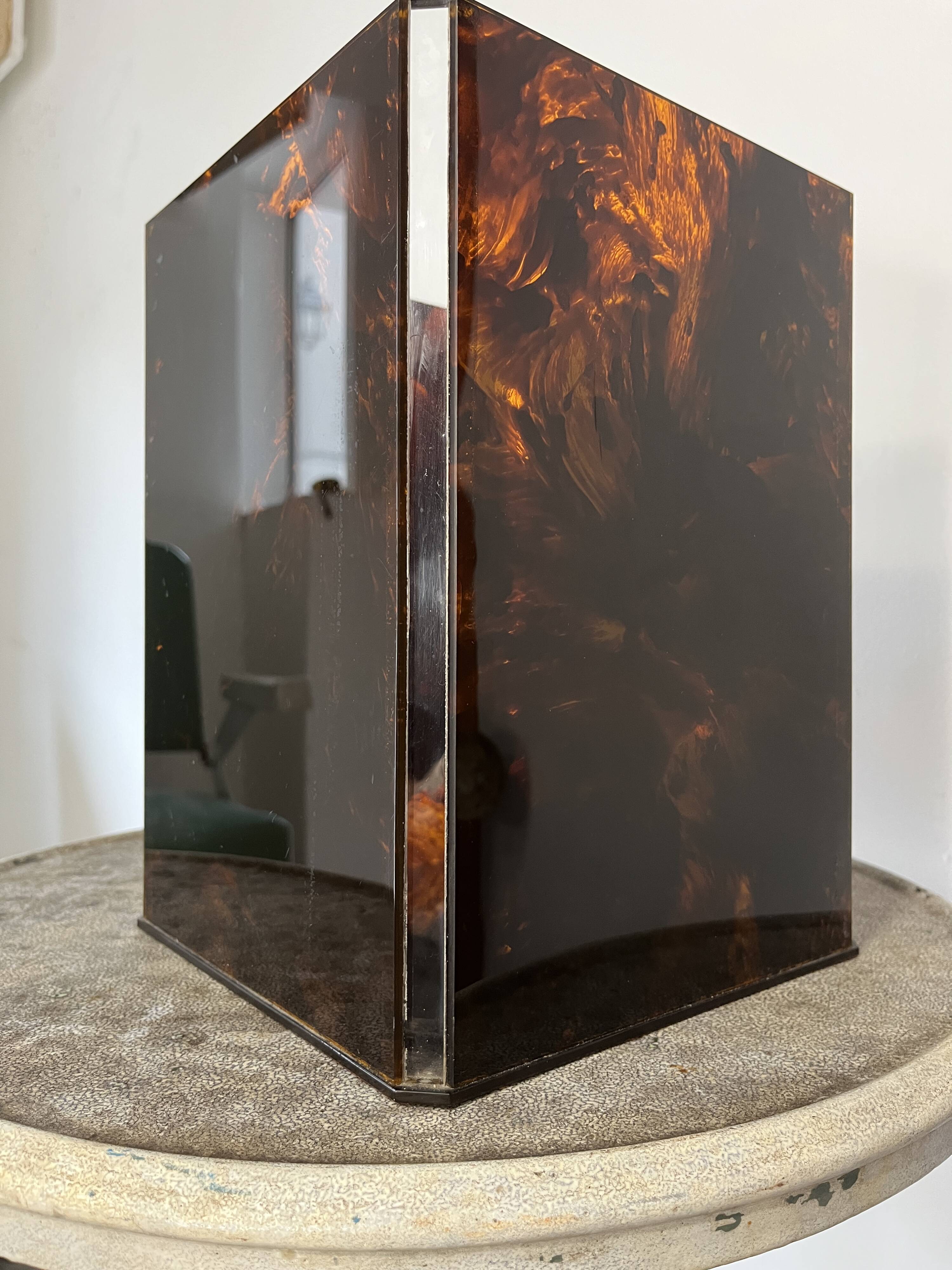 1970s design plexiglass wastepaper basket