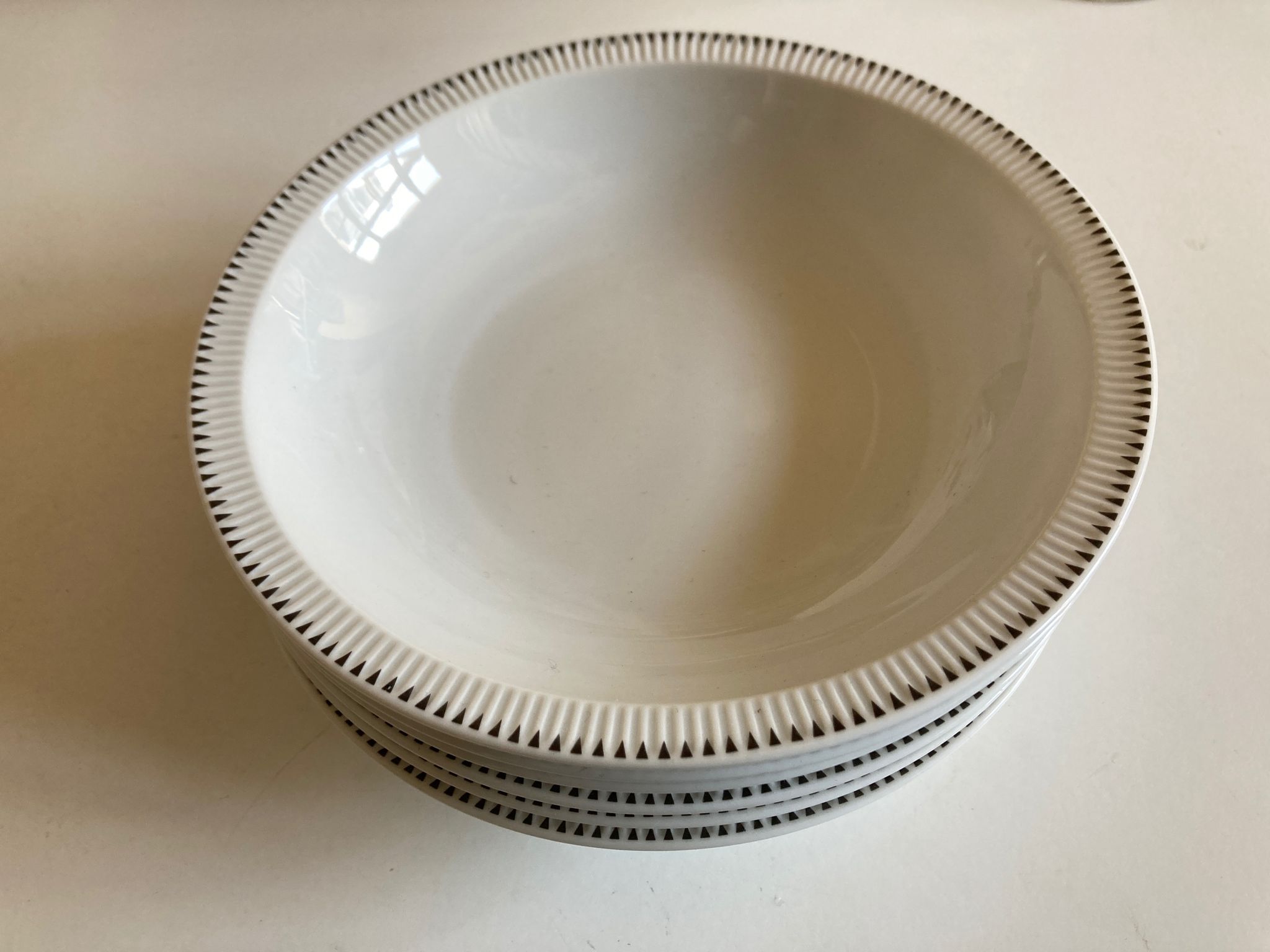 Set of 6 plates cap mid century neo classic Scandinavian 1960