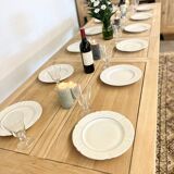 Table de ferme en chêne massif avec 2 rallonges centrales