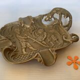 Ashtray bowl gargoyle glass blowers brass