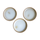 Lot de 3 assietts à dessert en grès à bord relevé