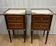 A PAIR OF LOUIS XVI STYLE MAHOGANY BEDSIDE TABLES