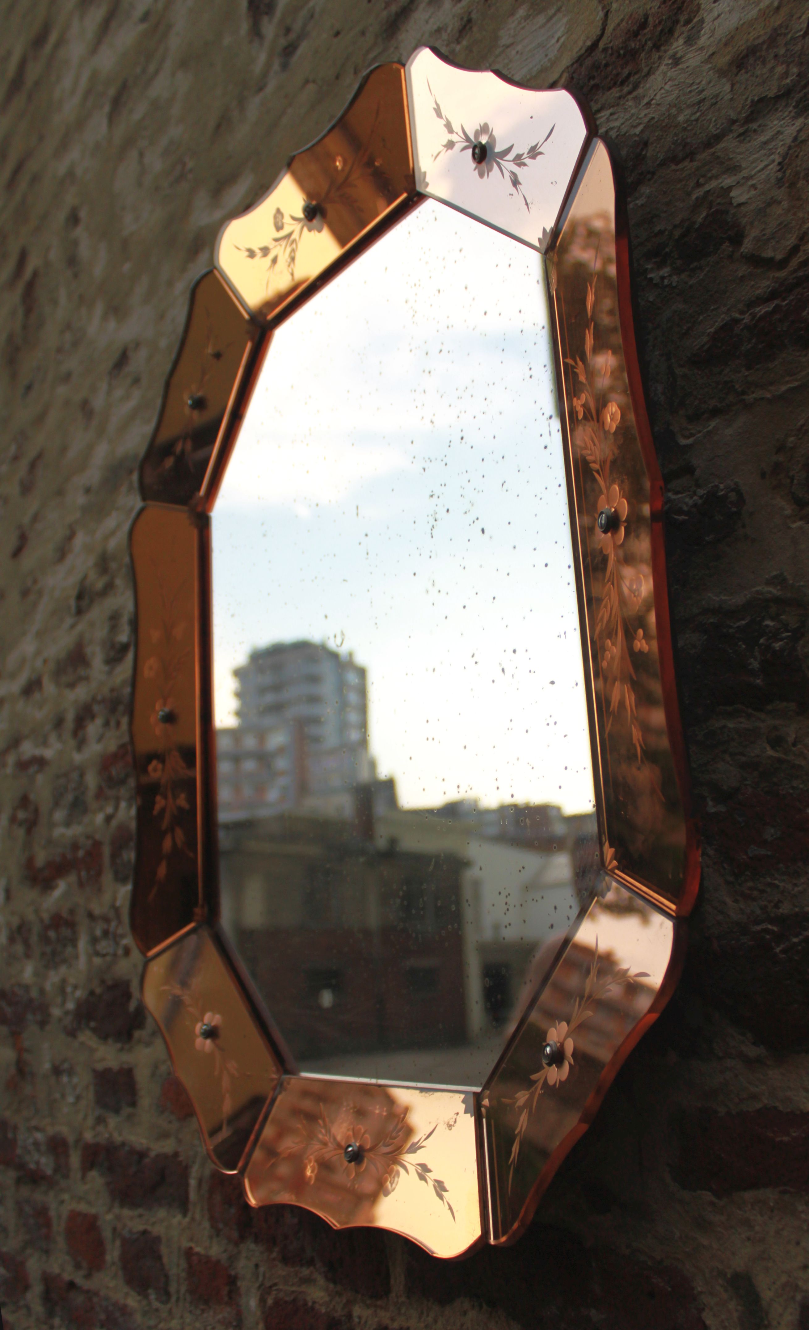 Octagonal Venetian Mirror, 50's