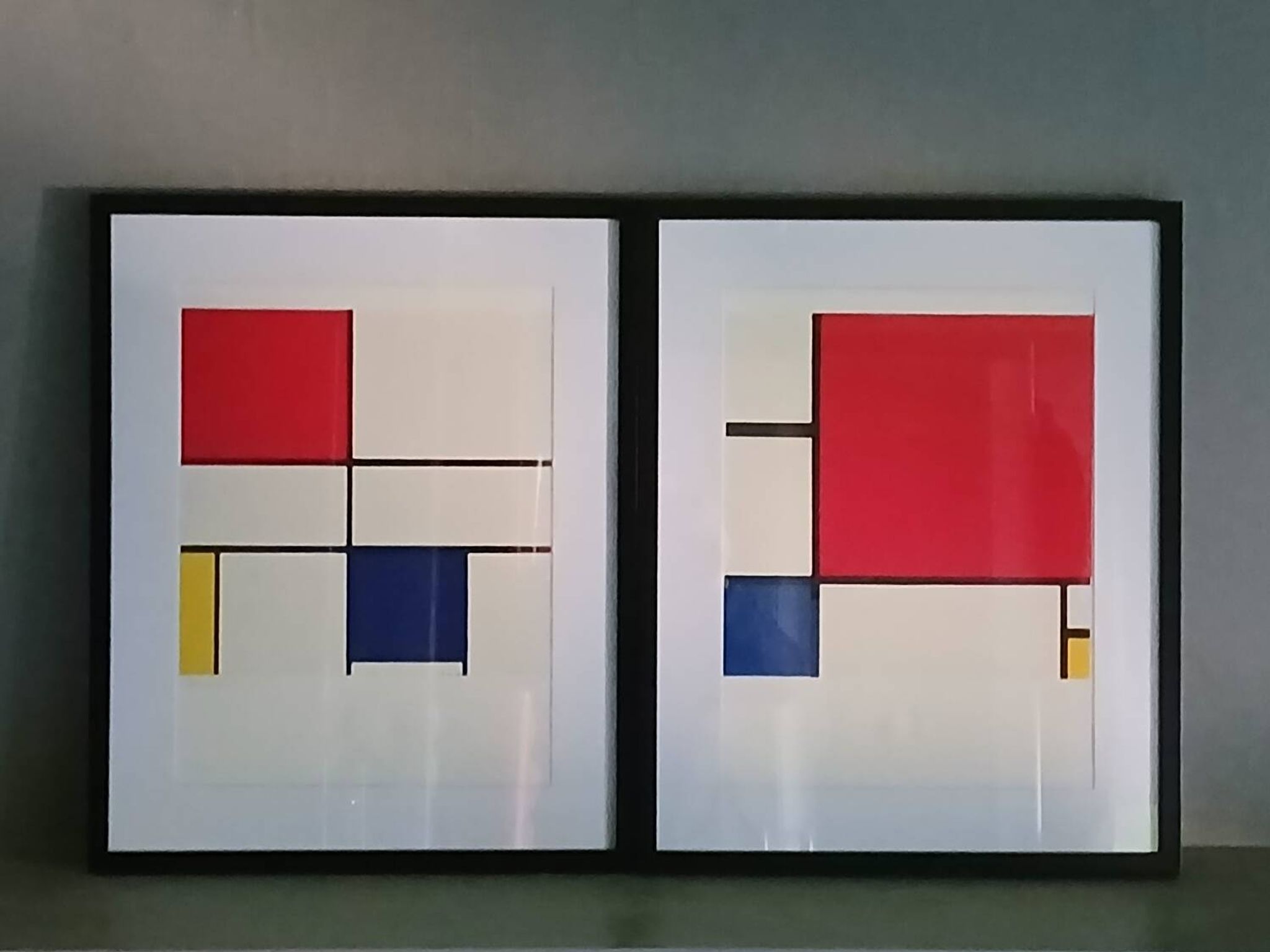 Paire lithographies Piet MONDRIAN  modèles à 250 exemplaires