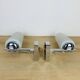 Pair of chrome metal wall lights and opaline tulips from the 70s