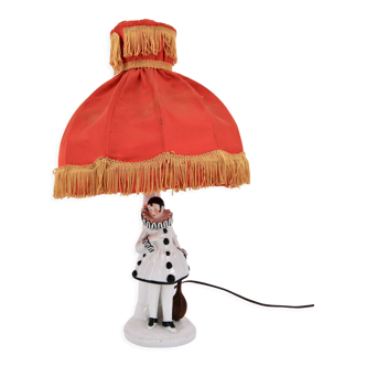 Old art deco ceramic lamp Pierrot 1930/40
